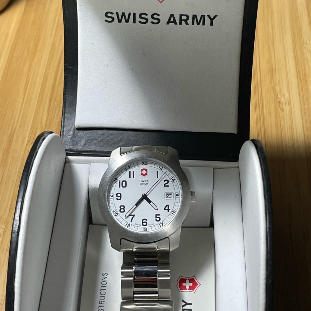 Brand New & Never Worn! -Vintage Stainless Steel Victorinox Swiss Army Watch.